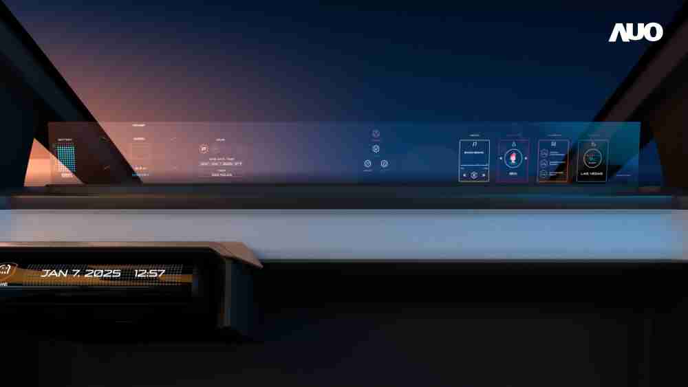银河集团无界透明显示接口(Horizon Image Glass)透过车运算方案整合仪表板、、、中控台及副驾显示器，，，一体式全景呈现，，提供乘用者清晰的前方视野、、行车必要信息与娱乐功能